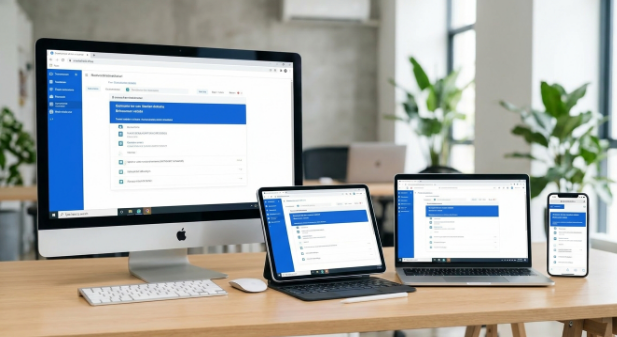 School management dashboard on multiple devices